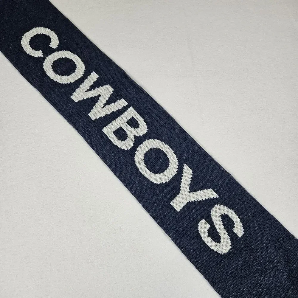 Dallas Cowboys Ford Scarf Go Further Blue Knit Winter NFL Football Texas Fringe